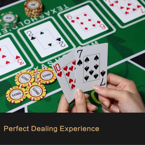 Texas Hold'Em Poker Mat Portable Rubber Poker Table Top Water Waterproof,(1 Set) - Picture 2 of 6